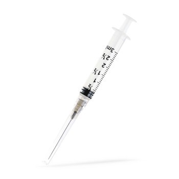 Luer-Lock Syringe, 3ml, with 22G x 1.5in. Hypodermic Needle, 800/Case