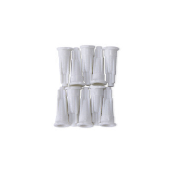 White Polypropylene Syringe Caps, 10/bag