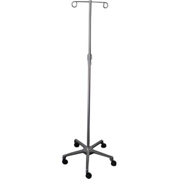 IV STAND,DELUXE,2 HOOKS,24" DIA,54"-84" ADJUSTABLE HEIGHT
