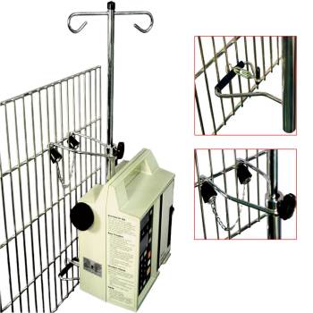 IV stand, space-saver cage mount