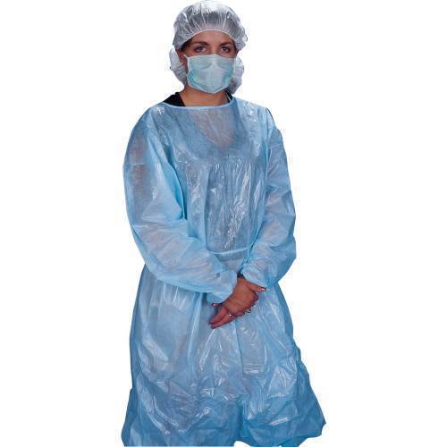 Gown, isolation w/ poly coat, blue,50/case