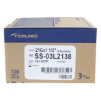 Terumo Syringe and Needle, 3mL, Luer Lock, 21GX 1.5 in., Hypodermic, 100/BX, SS-03L2138