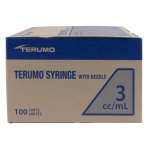 Terumo Syringe and Needle, 3mL, Luer Lock, 23GX 1 1/2 in., Hypodermic, 100/BX, SS-03L2338