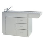 WET/PREP CABINET,STAINLESS STEEL,3 DRAWERS,1 DOOR,RIGHT HAND,48"L,5"D,EACH