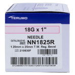 Terumo Needle, 18G X 1 in., Hypodermic, 100/BX, 1825RN