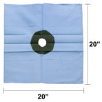 Fenestrated, Autoclavable Drape, 20-in x 20-in, 2 in.  Circle Opening, 5 in.  Barrier