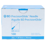 BD Hypodermic Needles, 25G x 1-in., 100/Box