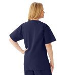 AngelStat Womens V-Neck Scrub Top with 2 Pockets in Navy back