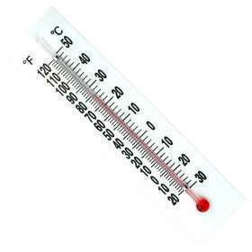 RED-FILLED THERMOMETER W/ PLASTIC BACK,DUAL,DOZ