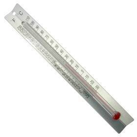 RED-FILLED THERMOMETER W/METAL BACK,DUAL,EA