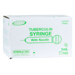 AHS Tuberculin Syringe and Needle, 1mL 27g x 1/2in., Luer Slip, 1000/CS, AH01T2713