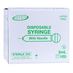 AHS Syringe & Needle, 3mL, Luer Lock, 21 X 1 in., Hypodermic, 1000/CS, AH03L2125