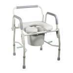 COMMODE,BEDSIDE,DROP ARM,PADDED,GREY,STANDARD