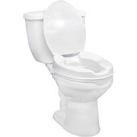 SEAT,TOILET,ELEVATED,LOCK AND LID,WHITE,6IN