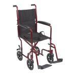WHEELCHAIR,TRANSPORT,LIGHT WEIGHT,RED,17IN