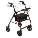 ROLLATOR,FOLD REMOVE BACK,PADDED,8IN CASTER,LOOP LOCK,RED