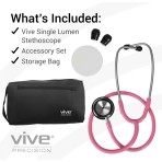 STETHOSCOPE,22" STAINLESS STEEL,POUCH,PINK