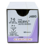 Ethicon Vicryl Suture, Size 7-0, P-1, 18 in., 12/Box