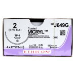 SUTURE,VICRYL POLYGLACTIN 910,2,TP-1,27IN,VIOLET,12/BX