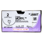 SUTURE,VICRYL POLYGLACTIN 910,2,TP-1,54in,UNDYED,24/BX