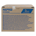 Nipro Syringe and Needle, 3mL, Luer Lock, 22G X 3/4 in., Hypodermic, 100/BX, JD plus 03L2219