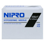 Nipro Syringe and Needle, 3mL, Luer Lock, 22G X 1 in., Hypodermic, 100/BX, JD plus 03L2225