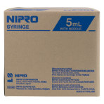 Nipro Syringe and Needle, 5mL, Luer Lock, 22G X 1-1/2 in., Hypodermic, 100/BX, JD plus 05L2238