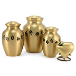 Jorvet Small Pawprint Urn, Classic Brass