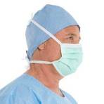 MASK,SURGICAL,ANTI FOG,PLEATED,TIE,GRN,50 EA/BX
