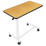 TABLE,OVERBED,ROLLING,STEEL FRAME,LAMINATE TOP,HEIGHT ADJUSTABLE