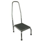 STEP STOOL,W/HANDRAIL,WIDE NONSLIP BASE,9IN,UP TO 300 LBS,BLACK
