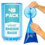 EMESIS BAGS,NO SPILL,LEAKPROOF,MEDICAL-GRADE,OPAQUE,48 PACK