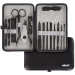 SET,MANICURE,CARBON STAINLESS STEEL,TRAVEL CASE,15 PC