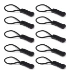 ZIPPER PULL,EASY GRIP,WORKS WITH EXISTING ZIPPER,BLACK,10 PACK
