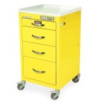 CART,INFECTION CONTROL,MEDICAL,M-SERIES,SHORT,MINI WIDTH,4 DRAWERS,E-LOCK
