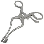 RETRACTOR,ENDAURAL,PERKINS,4-7/8IN,CURVED,RIGHT SIDE SERRATED