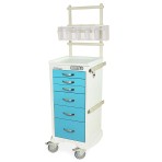 CART,ANESTHESIA,ALUMINUM,NARROW,A-SERIES,ACCESSORIES PACKAGE,TALL HEIGHT,6 DRAWERS,E-LOCK