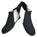 Nufoot Indoor Footwear, Bootie, Black/Gray Stripe, Large, Pair