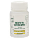 FERROUS GLUCONATE,TABLETS,100/BT(FERGON,EA