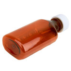 Amber Plastic Graduated Ovals, Twist Off Child Resistant Caps, 4oz Liquid Bottle, 200/Case