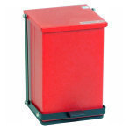 CAN,WASTE,STEP-ON,RED ENAMEL,24 QT,EACH