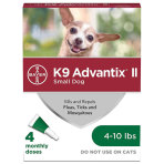 PHV ADVANTIX II GREEN,DOG,4-10LB,4 CARD