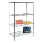 SHELF,RND WIRE STRTR,4 SHLV,WT. 70 LBS.,18"D X 48"L X 86"H,EA