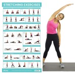 POSTER,WORKOUT,STRETCHING,52 FULL-COLOR,LAMINATED