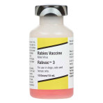 Vaccine-Fort Dodge-Rabies 3 year Canine, Feline, Equine, 50x1dose/pack, Rabvac 3 TP