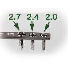 2.4MM x 34MM CORTICAL SELF-TAPPING SCREWS