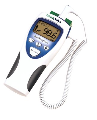 THERMOMETER, ELECT W/RECTAL PROB/WELL 9FT CORD,SECURTIY LOC ID FILED, EA