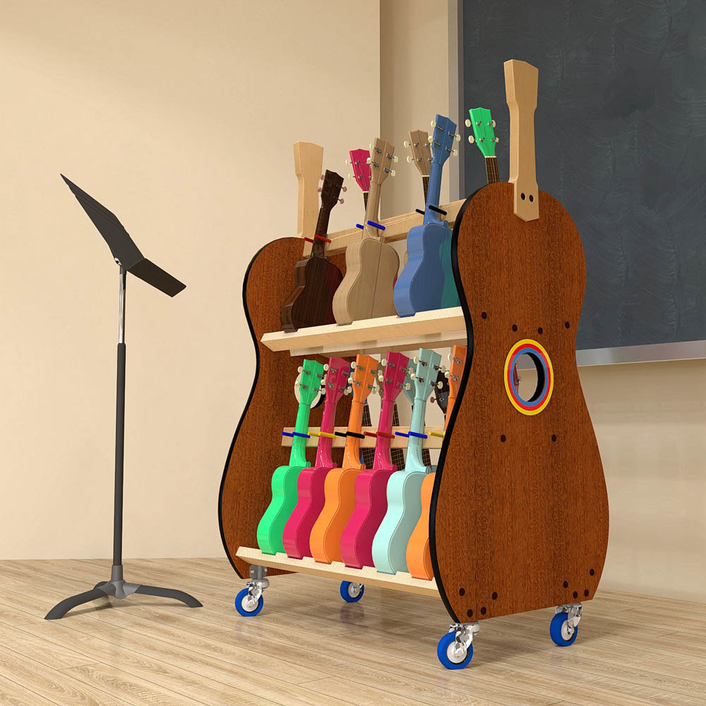 The Band Room™ Mobile 18-Soprano Ukulele Rack, Instrument Racks: ShopNEMC