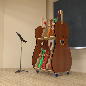The Band Room&trade; Mobile 18-Multi-Size Ukulele Rack