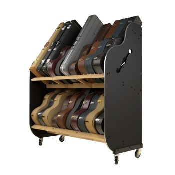 The Session-Pro&trade; Double-Stack Mobile Electric Guitar Case Rack